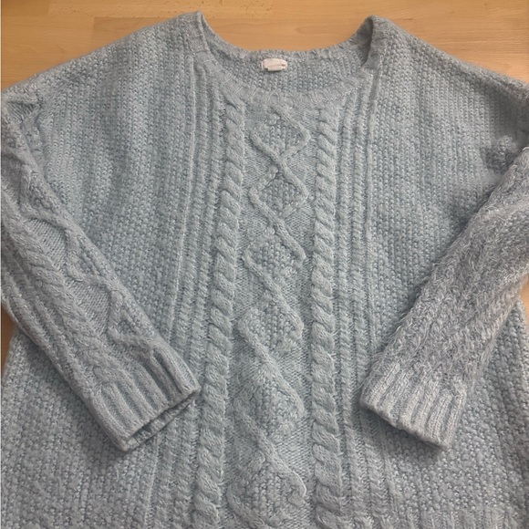 Garage Sweaters - GARAGE light teal knitted sweater